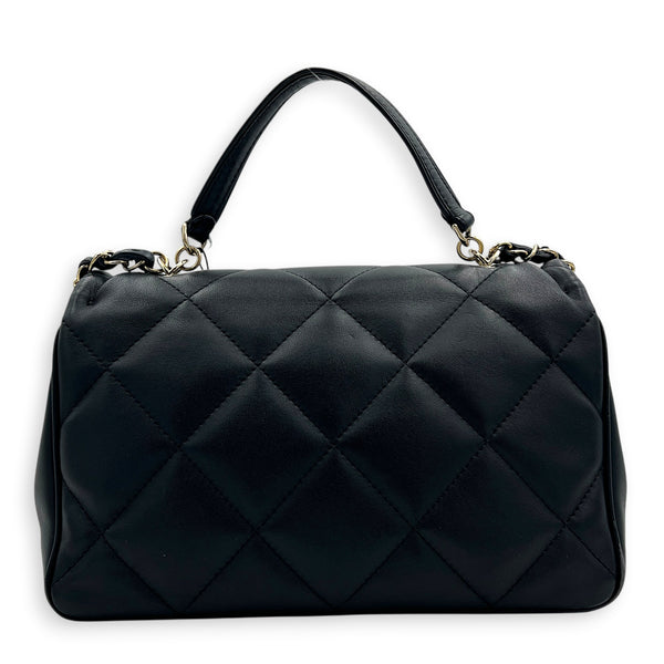 CC Top Handle Bag Blue in Calfskin, Gold hardware