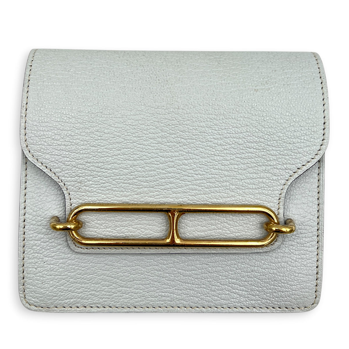 Roulis Slim Blue Glacier in Chevre Leather, Gold hardware