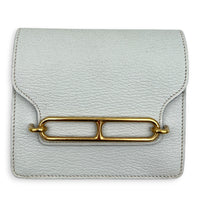 Roulis Slim Blue Glacier in Chevre Leather, Gold hardware