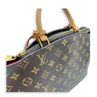 Petit Palais Top Handle Bag Brown in Monogram Coated Canvas, Gold hardware