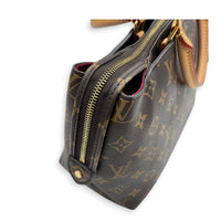 Petit Palais Top Handle Bag Brown in Monogram Coated Canvas, Gold hardware