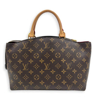 Petit Palais Top Handle Bag Brown in Monogram Coated Canvas, Gold hardware
