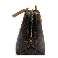 Petit Palais Top Handle Bag Brown in Monogram Coated Canvas, Gold hardware