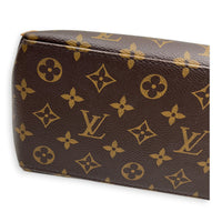 Petit Palais Top Handle Bag Brown in Monogram Coated Canvas, Gold hardware