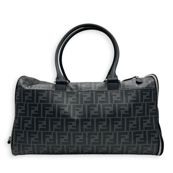 FF Black Pet Carrier in Coated Canvas, Silver hardware
