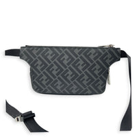 Diagonal FF Grey Belt Bag in Coated Canvas, Silver hardware