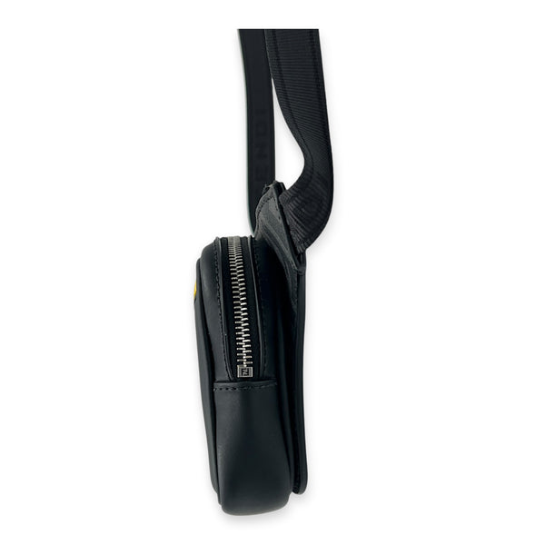 Diagonal FF Grey Belt Bag in Coated Canvas, Silver hardware