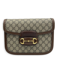 Horsebit 1955 Shoulder Bag Small Beige Ebony, Gold hardware