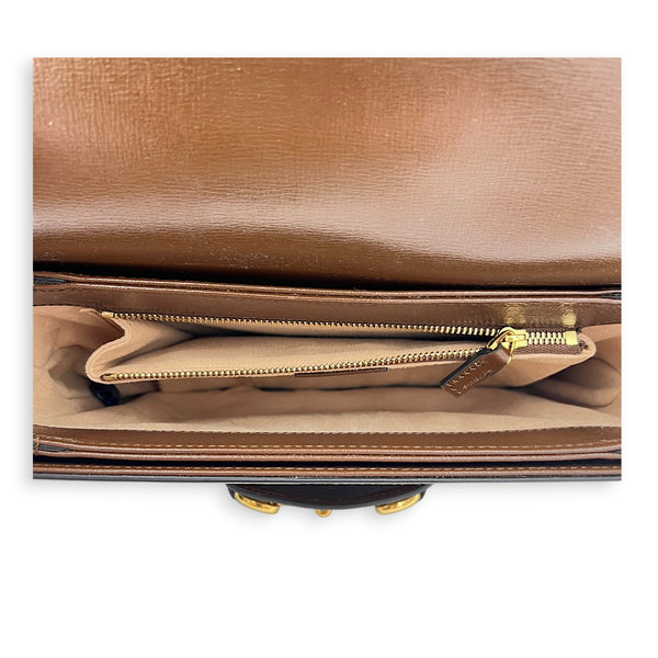 Horsebit 1955 Shoulder Bag Small Beige Ebony, Gold hardware