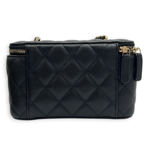 Vanity Vanity Bag Small Black in Caviar Leather, Light Gold hardware