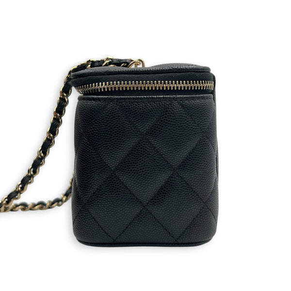 Vanity Vanity Bag Small Black in Caviar Leather, Light Gold hardware