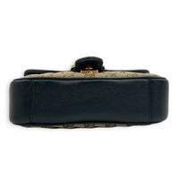 GG Marmont Shoulder Bag Brown in Canvas, Gold hardware