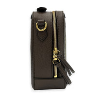 Ophidia Top Handle Bag Brown in Coated Canvas, Gold hardware