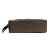 Ophidia Top Handle Bag Brown in Coated Canvas, Gold hardware