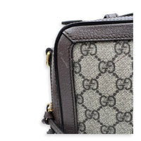 Ophidia Top Handle Bag Brown in Coated Canvas, Gold hardware