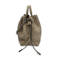 Bella Tote Top Handle Bag Beige in Mahina Leather, Silver hardware