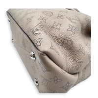 Bella Tote Top Handle Bag Beige in Mahina Leather, Silver hardware