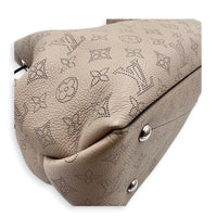 Bella Tote Top Handle Bag Beige in Mahina Leather, Silver hardware