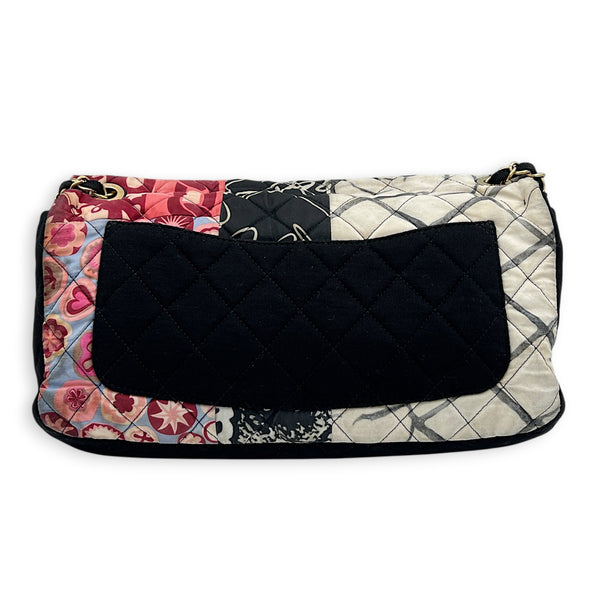 Patchwork Shoulder Bag Multi-colour in Fabric, Gold hardware