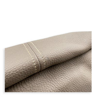 Logo Tote Bag Grey in Calfskin, Gold hardware