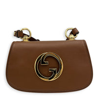 Blondie Shoulder Bag Brown in Calfskin, Gold hardware