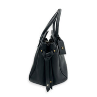 Milla Black Top Handle Bag in Taurillon Leather, Gold hardware