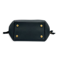 Milla Black Top Handle Bag in Taurillon Leather, Gold hardware