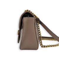 GG Marmont Shoulder Bag Small Dusty Pink / Nude Rose in Calfskin, Antique Brass hardware