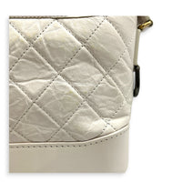 Gabrielle Shoulder Bag Small White in Calfskin, Mixed hardware