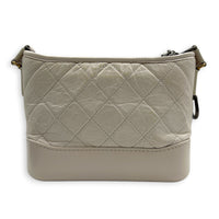 Gabrielle Shoulder Bag Small White in Calfskin, Mixed hardware