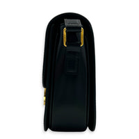 Triomphe Shoulder Bag Teen Black in Box Calfskin, Gold hardware