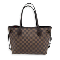Neverfull Tote Bag PM Ebene in Coated Canvas, Gold hardware