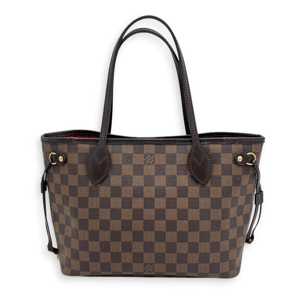 Neverfull Tote Bag PM Ebene in Coated Canvas, Gold hardware