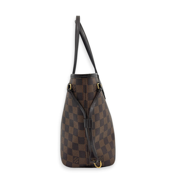 Neverfull Tote Bag PM Ebene in Coated Canvas, Gold hardware