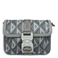 Hit The Road Grey Crossbody Bag in Coated Canvas, Mixed hardware
