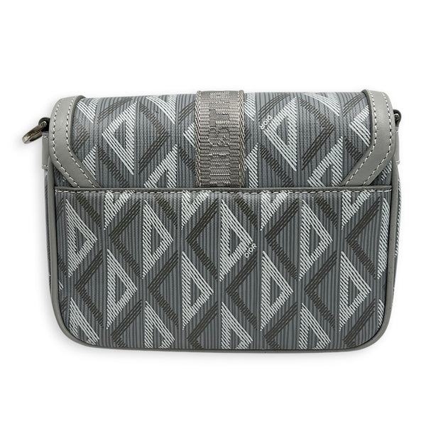 Hit The Road Grey Crossbody Bag in Coated Canvas, Mixed hardware
