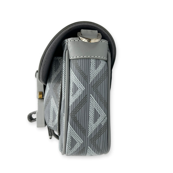 Hit The Road Grey Crossbody Bag in Coated Canvas, Mixed hardware