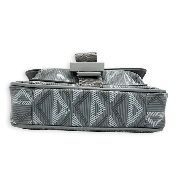Hit The Road Grey Crossbody Bag in Coated Canvas, Mixed hardware