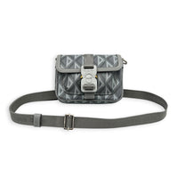 Hit The Road Grey Crossbody Bag in Coated Canvas, Mixed hardware