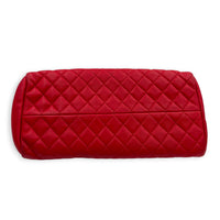 Mademoiselle Bowler Shoulder Bag Red in Lambskin, Antique Brass hardware
