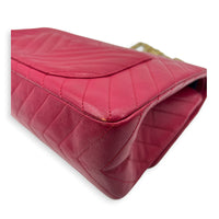 2.55 Shoulder Bag Medium Dark Red / Burgundy in Lambskin, Gold hardware