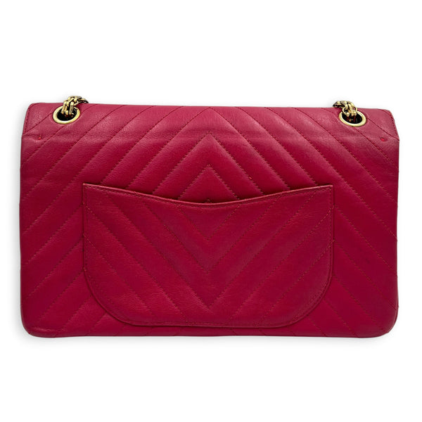 2.55 Shoulder Bag Medium Dark Red / Burgundy in Lambskin, Gold hardware