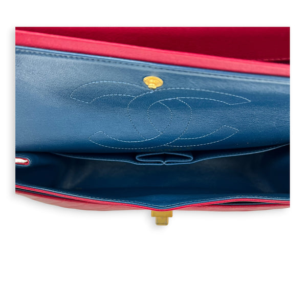 2.55 Shoulder Bag Medium Dark Red / Burgundy in Lambskin, Gold hardware