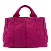 Canapa Small Pink Tote Bag in Canvas, Gold hardware
