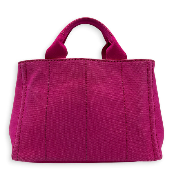 Canapa Small Pink Tote Bag in Canvas, Gold hardware