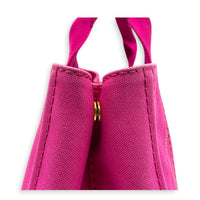 Canapa Small Pink Tote Bag in Canvas, Gold hardware