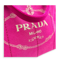 Canapa Small Pink Tote Bag in Canvas, Gold hardware