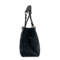 GST Shoulder Bag Black in Caviar Leather, Silver hardware