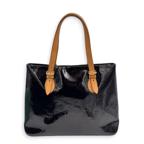 Brentwood Red Top Handle Bag in Patent Leather, Gold hardware