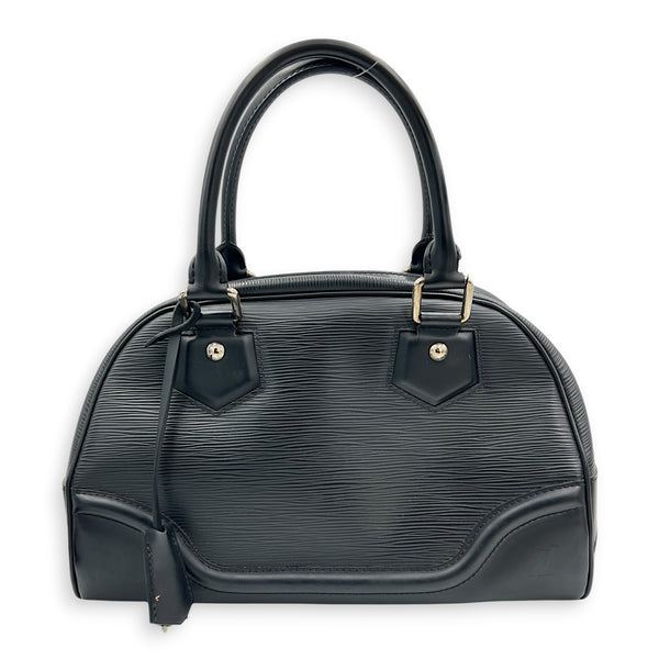 Montaigne Bowling  Top Handle Bag Black in Epi Leather